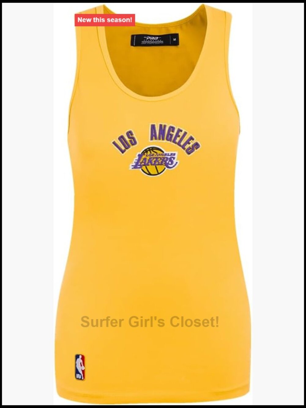 NBA Chenille Cotton Tank Top Sleeveless Racerback Scoop Neck